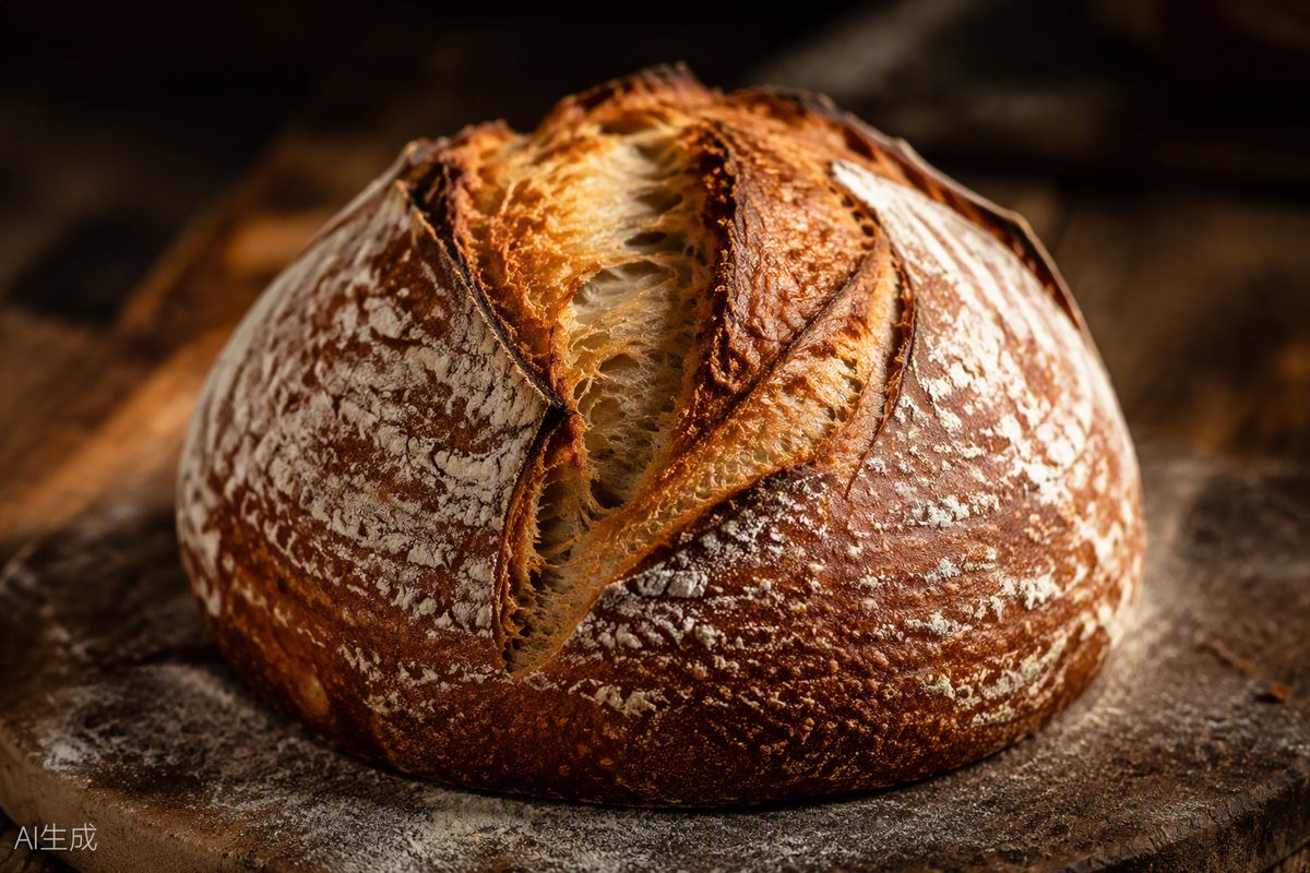 Pain au levain à la croûte caramélisée